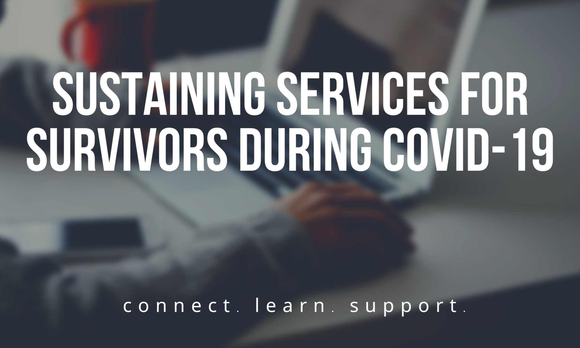 sustaining services for survivors during covid 19. connect. learn. support.